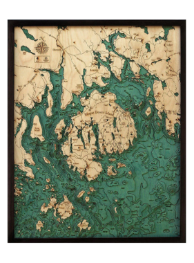 Bar Harbor/Mt Desert Island Wood Map