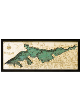 Big Bear Lake Wood Map 13.5” x 31”