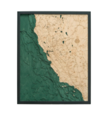 California Coast Wood Map