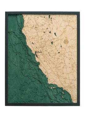 California Coast Wood Map