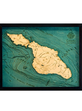 Catalina Island Wood Map