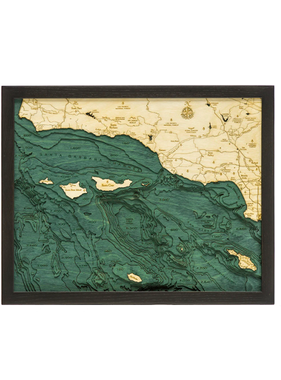 Santa Barbara / Channel Islands Wood Map