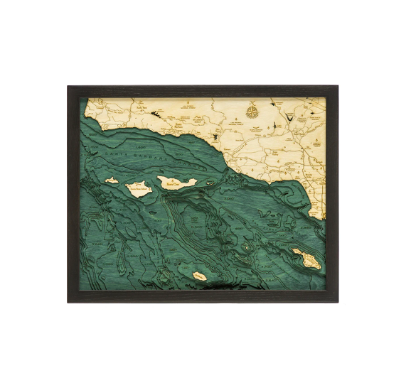 Santa Barbara / Channel Islands Wood Map