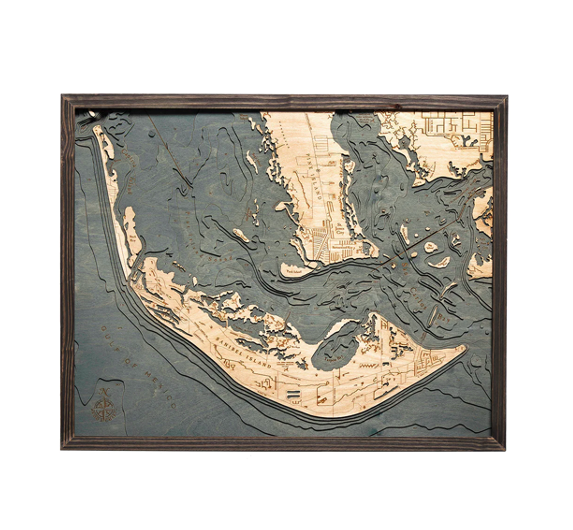 Sanibel Island Wood Map