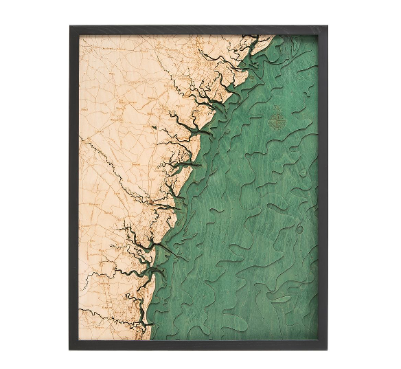 Georgia Coastline Wood Map