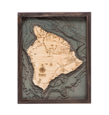 Hawaii (Big Island) Wood Map