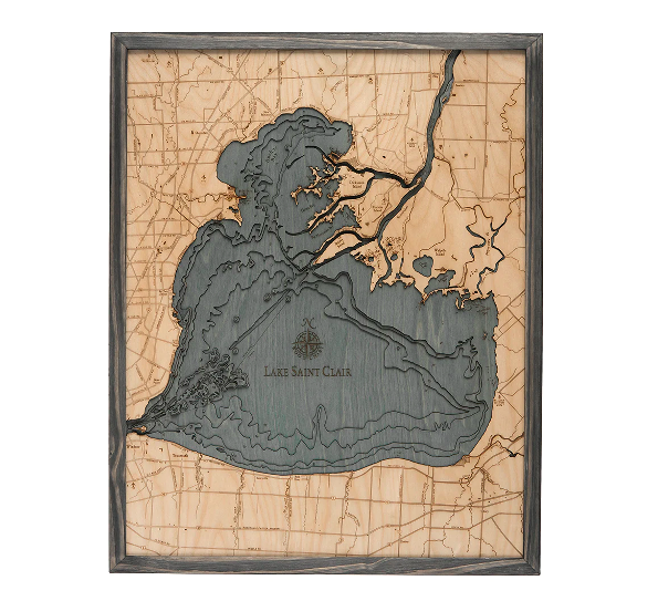 Lake St. Claire Wood Map