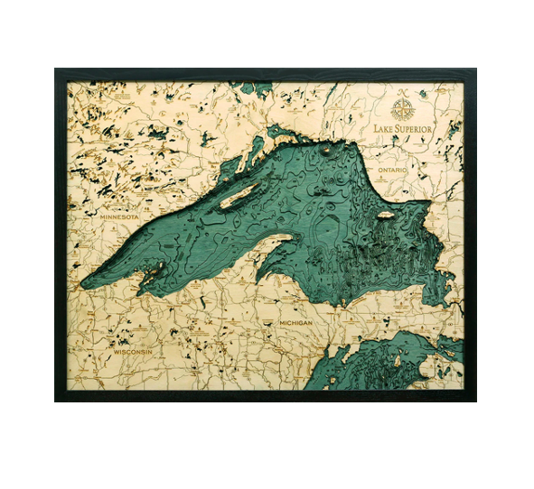 Lake Superior Wood Map