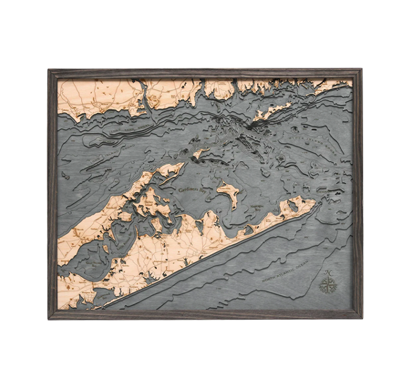 Long Island Sound East / Hamptons Wood Map
