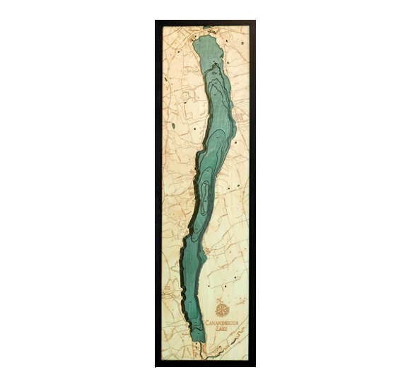 Canandaigua Lake Wood Map - 13.5" x 43"