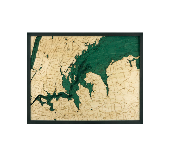 West Long Island Sound Wood Map