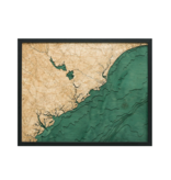 South Carolina Coast Wood Map