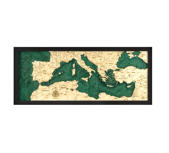Mediterranean Sea Wood Map
