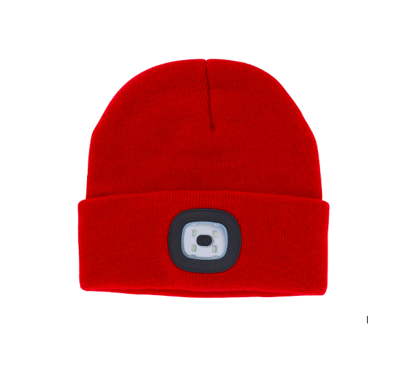 Adult's Rechargeable LED Beanie - Red
