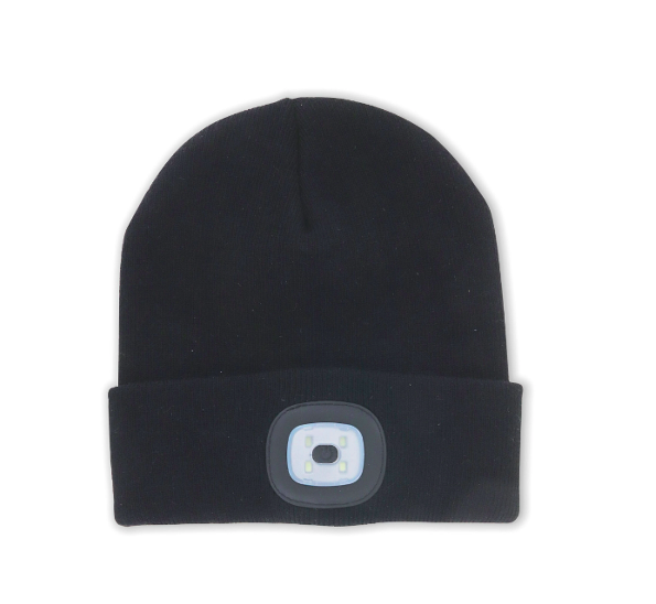 Adult's Rechargeable LED Beanie - Black