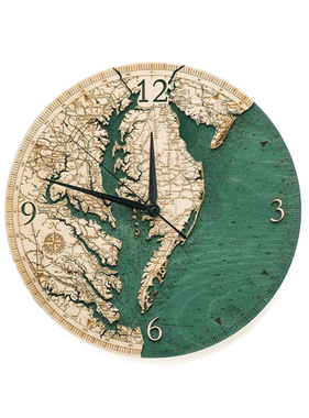 Chesapeake Bay Wood Clock 12”