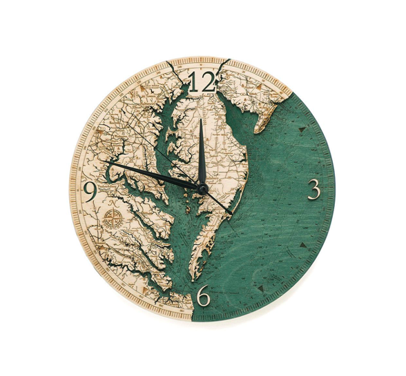 Chesapeake Bay Wood Clock 12”