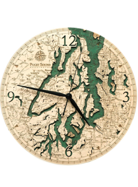 Puget Sound Wood Clock 12”