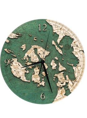 San Juan Islands Wood Clock 12”