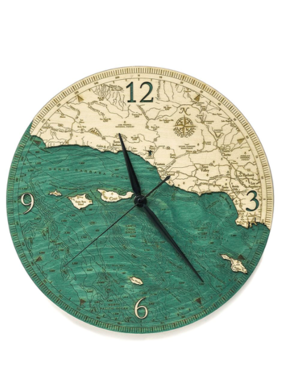 Santa Barbara/Channel Islands Wood Clock 12”