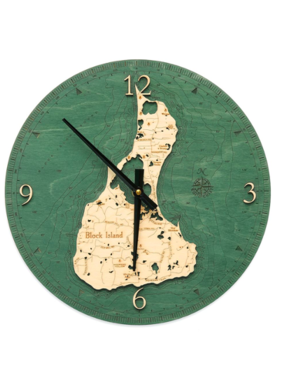 Block Island Wood Clock 12”