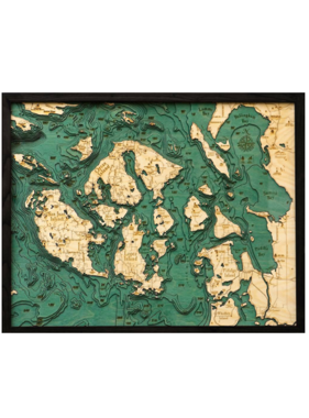 San Juan Islands Wood Map