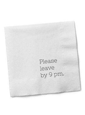 Cocktail Napkins - Leave By 9:00 20 Ct/3 Ply