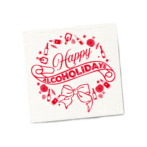 Cocktail Napkins - Happy Alcoholidays 20 Ct/3 Ply