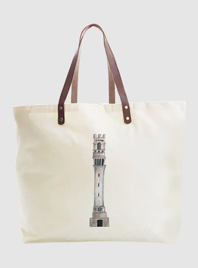 Provincetown Monument Leather & Canvas Tote