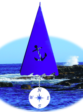 Sea Anchor Bell 11” Three Tones Blue