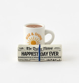 Coffee & Morning News Salt & Pepper, Gift Box, Ceramic, 2.50", 3.50"