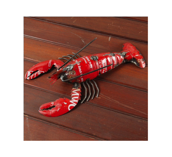 Lobster Reclaimed Metal - Red 13”L x 7”W