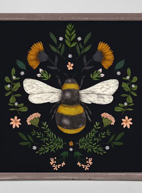 Botanical Bee 6” x 6”