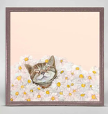 Feline Friends - Happy Cat in Daisies 6” x 6”