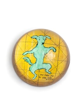 Dancing Dog Paperweight  4" x 4" PW146