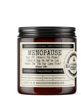 Menopause Soy Candle 9oz - Infused with Hormotional Tantrums & Rebel Rose Scent