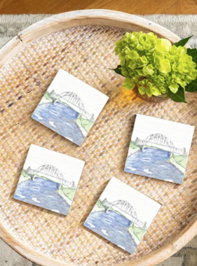 Coaster Wood - Watercolor Bridge