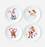 Christmas Appetizer "Paper" Plate, St/4, 4 Asst, 6"