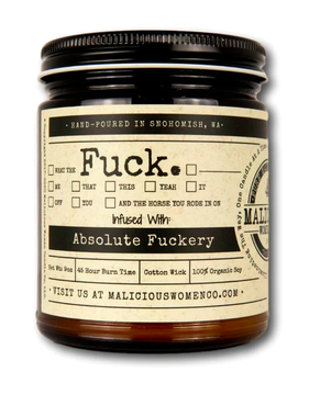 All the Fucks Soy Candle 9oz - Oakmoss & Amber Scent