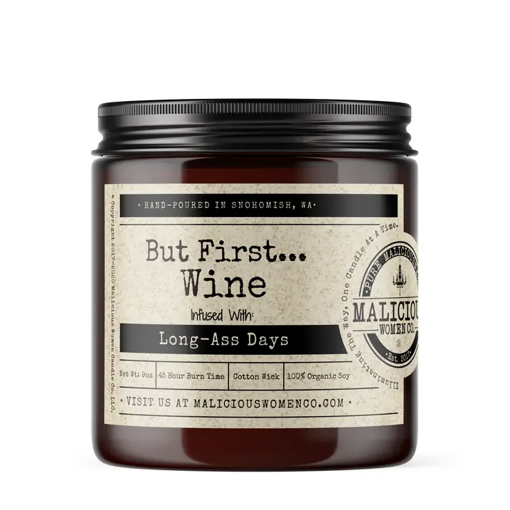 But First Wine Soy Candle 9oz - Cabernet All Day Scent