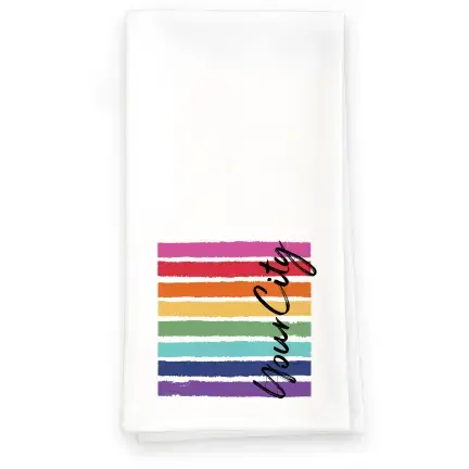 Flour Sack Towel - Painterly Pride Provincetown