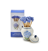 Hydrangea Ginger Jar with 20 Flower Shape Toothpicks