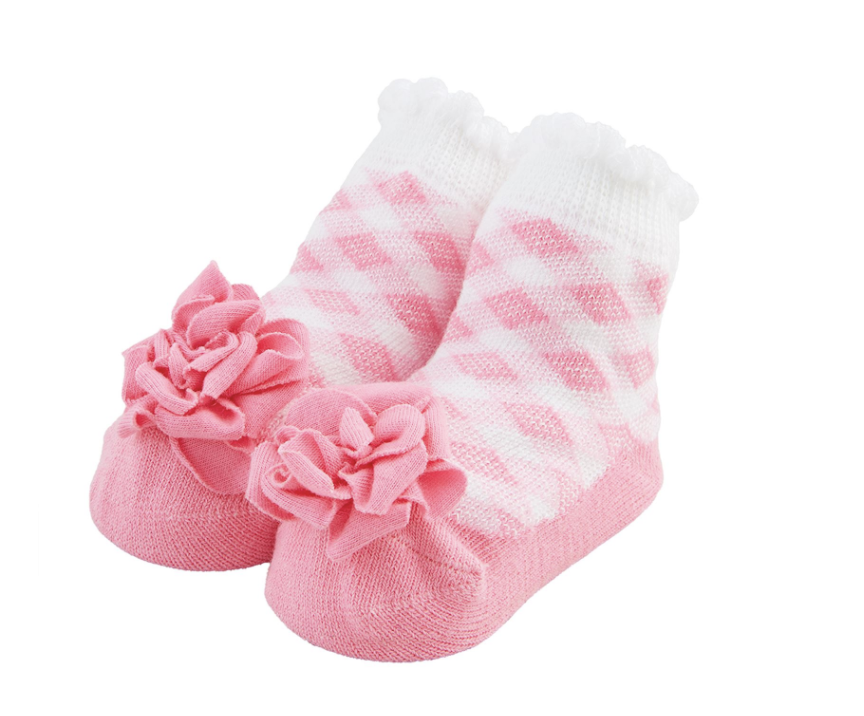 Gingham Flower Socks