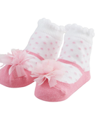Pink Puff Mary Jane Socks
