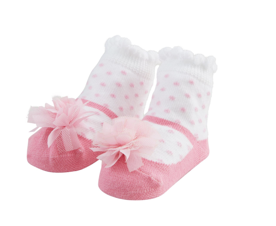Pink Puff Mary Jane Socks
