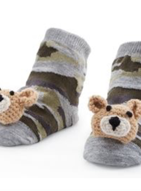 Camo Bear Rattle Toes Socks