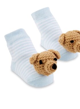 Blue Dog Rattle Toe Socks