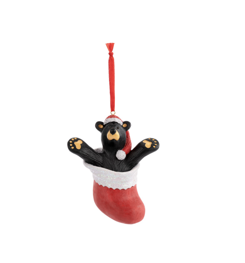 Bear in Red Stocking Ornament