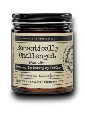 Romantically Challenged Soy Candle 9oz - Strawberry Basil Margarita Scent