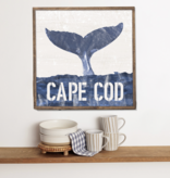 Wall Art - Cape Cod Indigo Whale Tail 24” X 24”